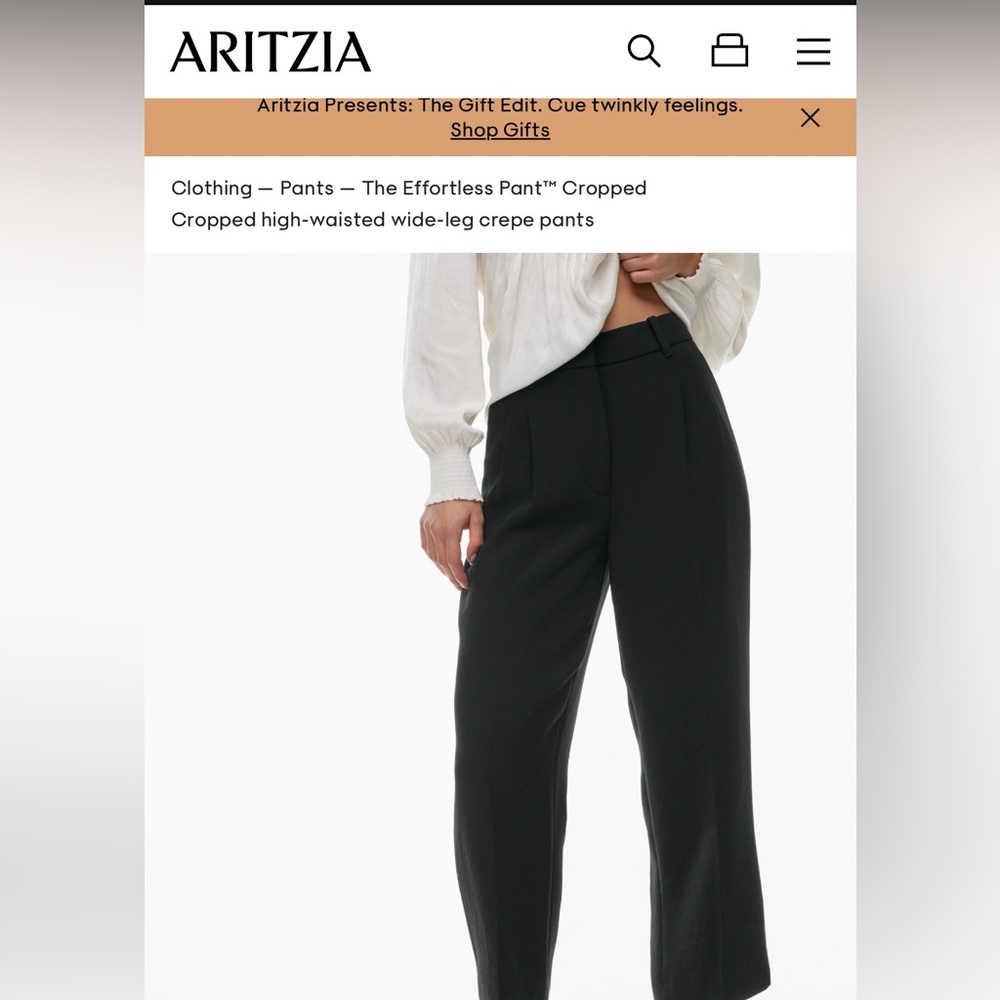 Aritzia cropped effortless trousers